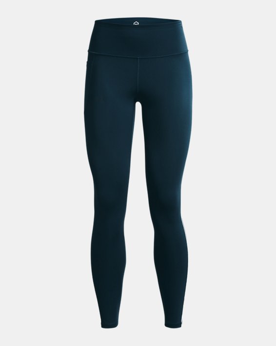 Women's UA RUSH™ ColdGear® No-Slip Waistband Full-Length Leggings, Blue, pdpMainDesktop image number 4